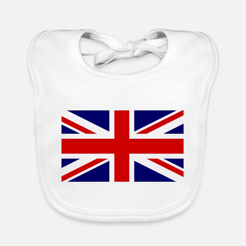 Union Jack Flagge - England - Baby Bio-Lätzchen - Weiß