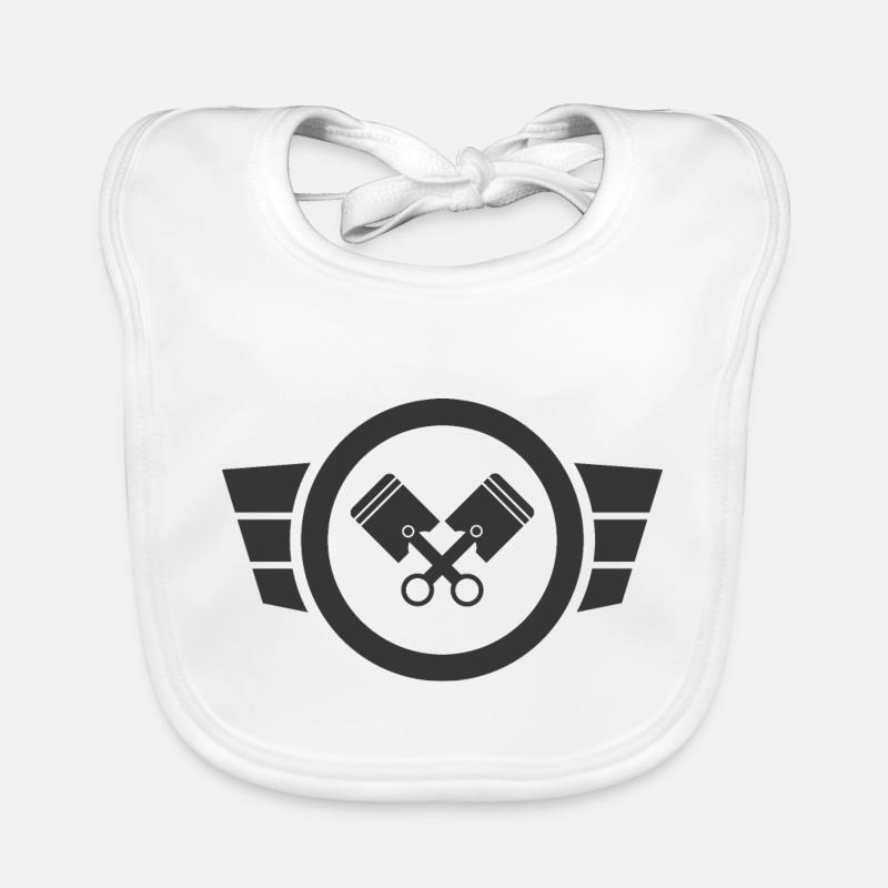 Two-stroke love - Simson Retro Logo Design Organic Baby Bibs