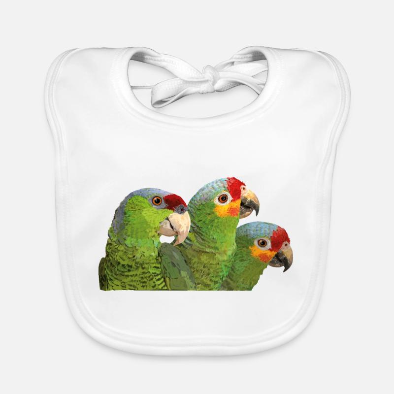 Rotfrontiger Amazonas und lila gekrönter Papagei Baby Bio-Lätzchen