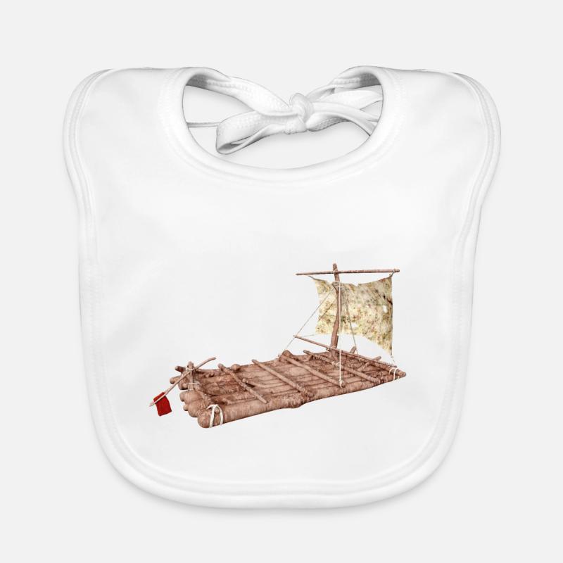A raft in the open sea Organic Baby Bibs