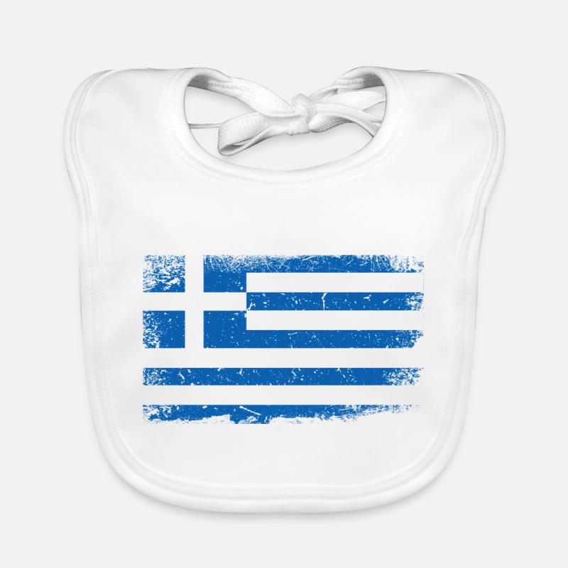 Drapeau de la grèce Bavoir bio Bébé
