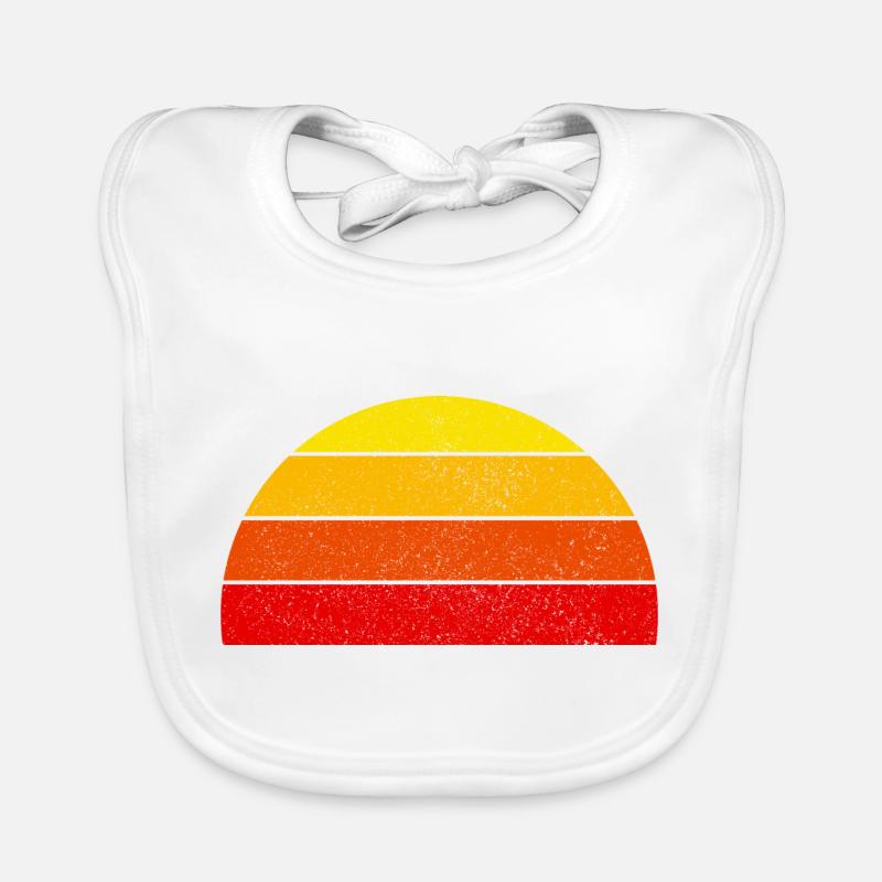 Retro Regenbogen Sunset Halbkreis Baby Bio-Lätzchen