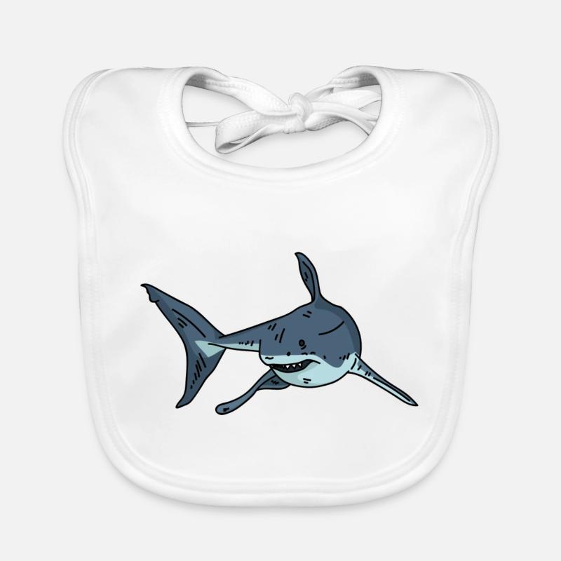 Requin Requin Requin - Bavoir bio Bébé - blanc