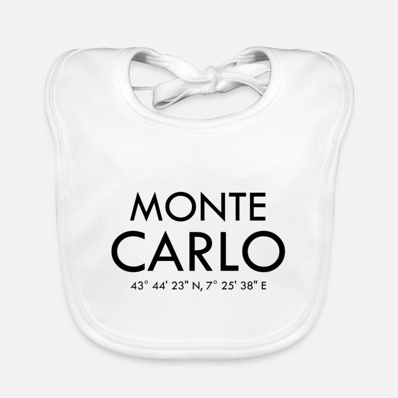Monte Carlo Monaco Coordinates Latitude Longitude Organic Baby Bibs