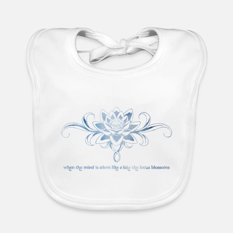 Fleur de lotus - Bavoir bio Bébé - blanc