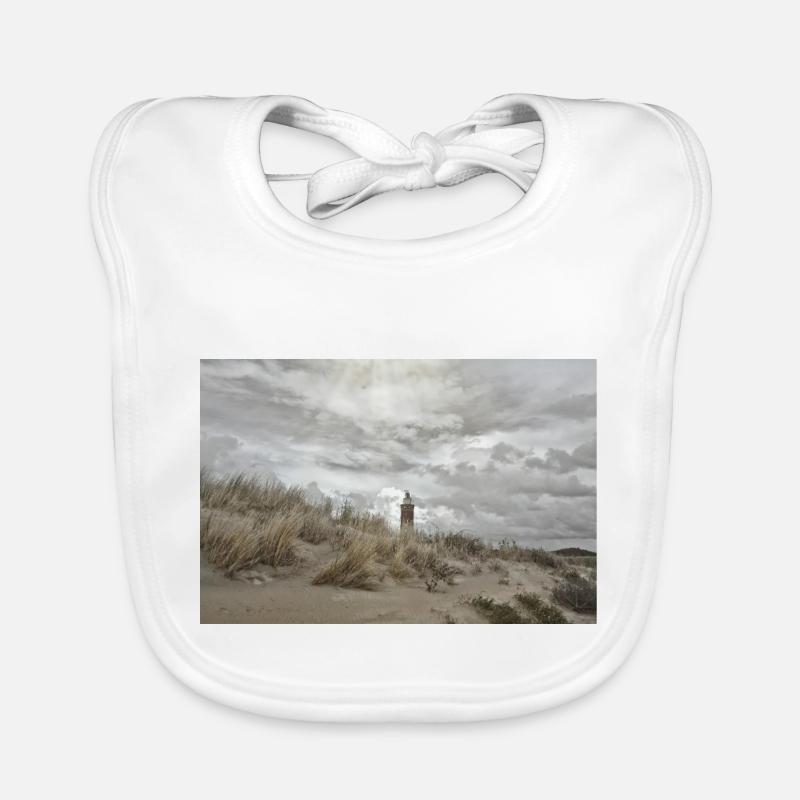 Lighthouse behind the dunes Organic Baby Bibs