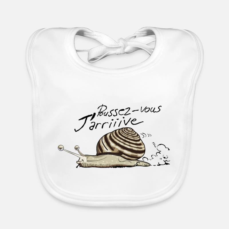 poussez vous arrive escargot dessin humour vitesse Bavoir bio Bébé