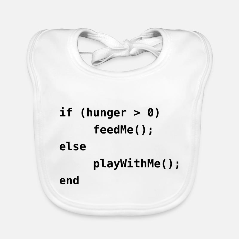 if hunger - feedMe - else play with me Baby Bio-Lätzchen