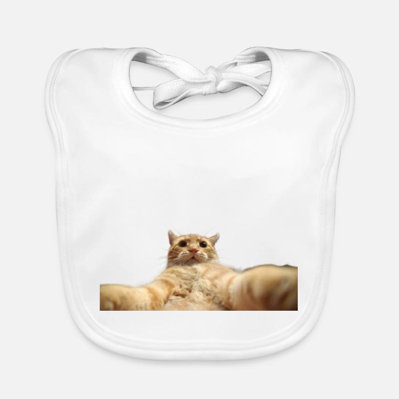 Chat selfie - Bavoir bio Bébé - blanc