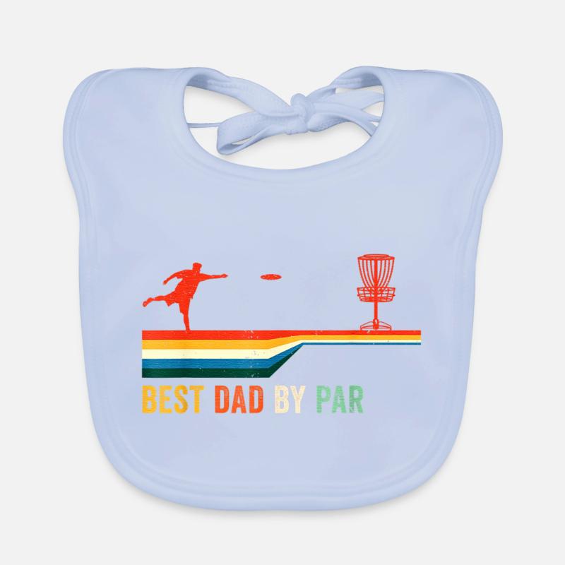 Best Dad By Par Disc Golf Golfing Golfer Gift Disk Organic Baby Bibs