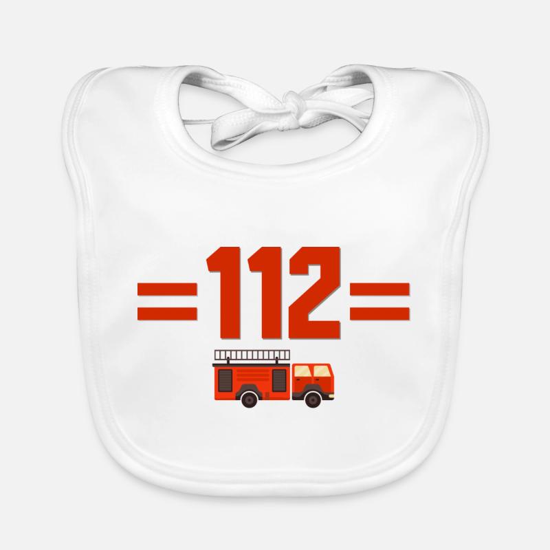 112 Firefighter Fire Organic Baby Bibs
