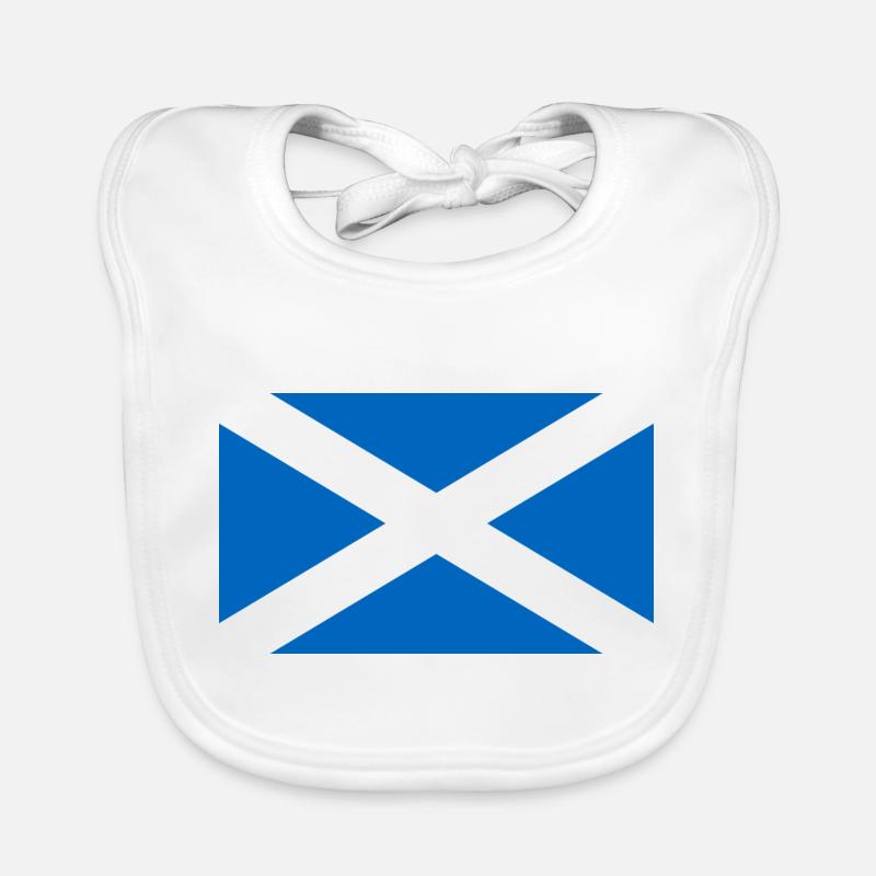 drapeau écossais - St Andrews Cross - Écosse - Bavoir bio Bébé - blanc