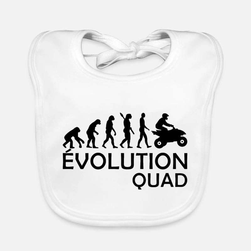Évolution quad / humour faire du quad - Bavoir bio Bébé - blanc