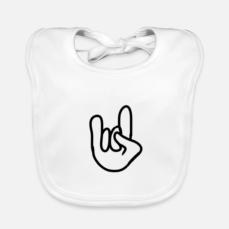 Hörner Handzeichen Baby Bio-Lätzchen