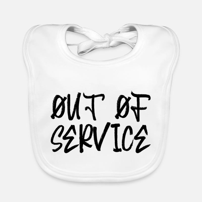 out of service saying work workplace funny Organic Baby Bibs