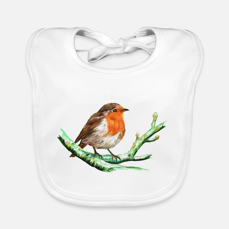 Bird - Red Throat Organic Baby Bibs