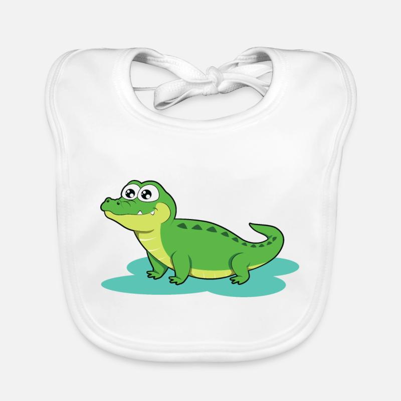 Crocodile - Bavoir bio Bébé - blanc