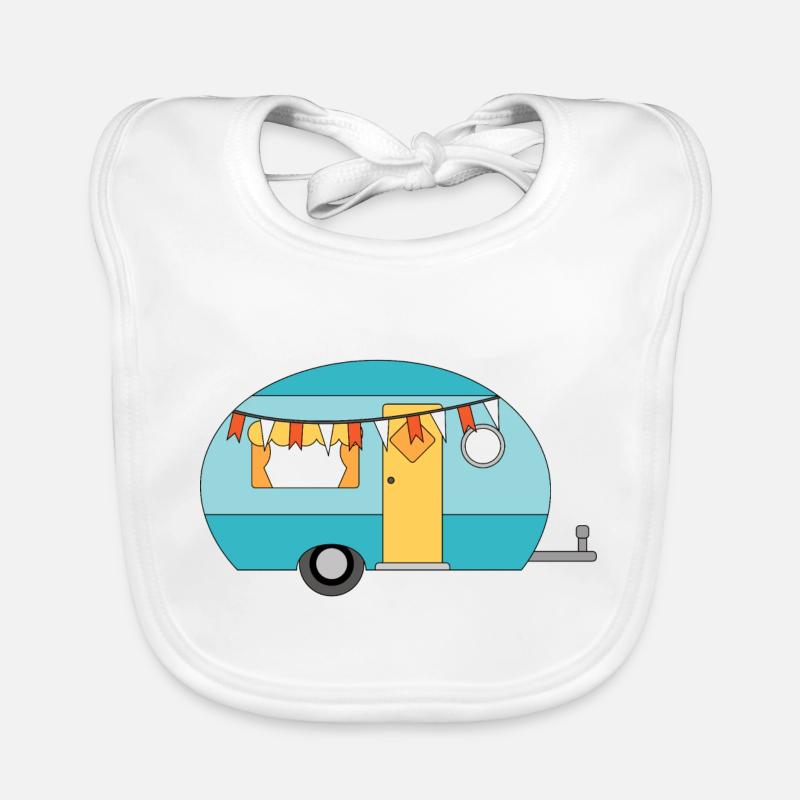 Caravane Camping Drôle Bavoir bio Bébé