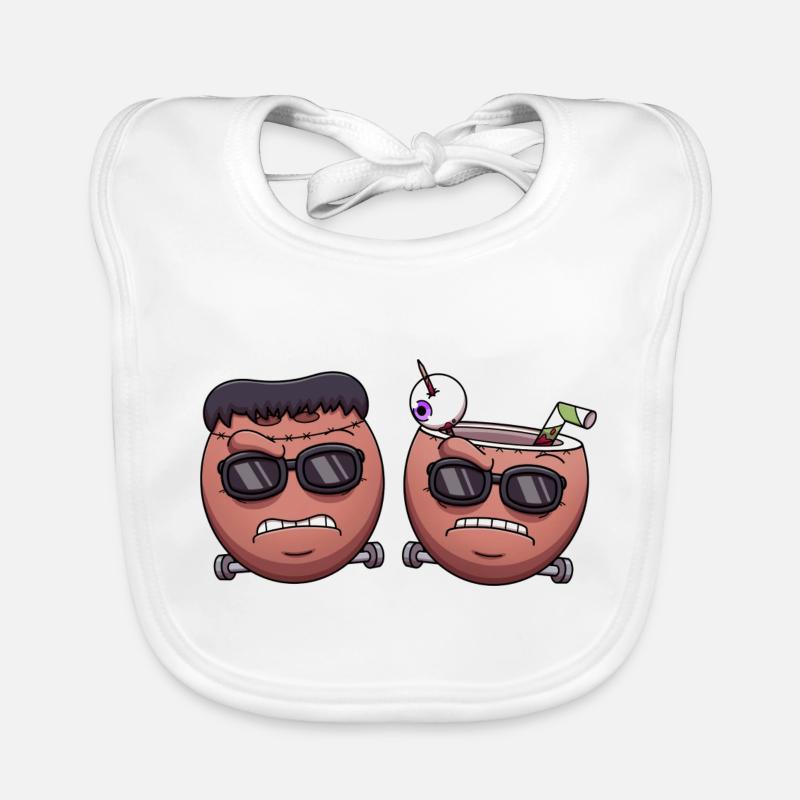 Cool Coconut Frankenstein Monster Faces Bavoir bio Bébé