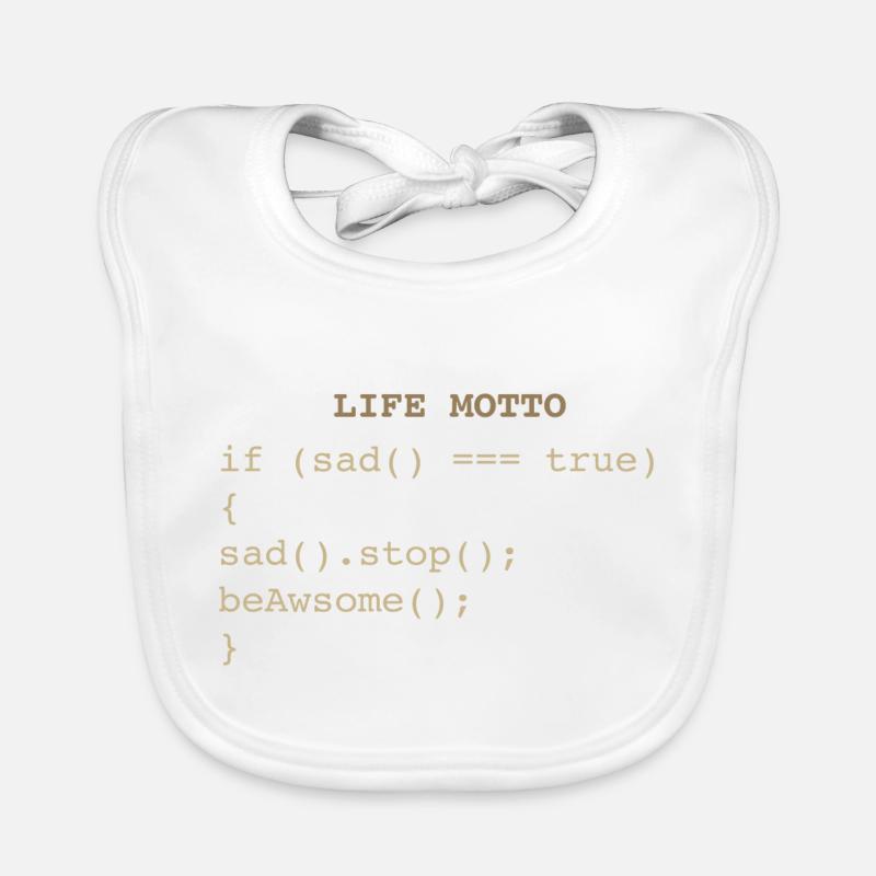 Developer IT Life Motto - Baby Bio-Lätzchen - Weiß