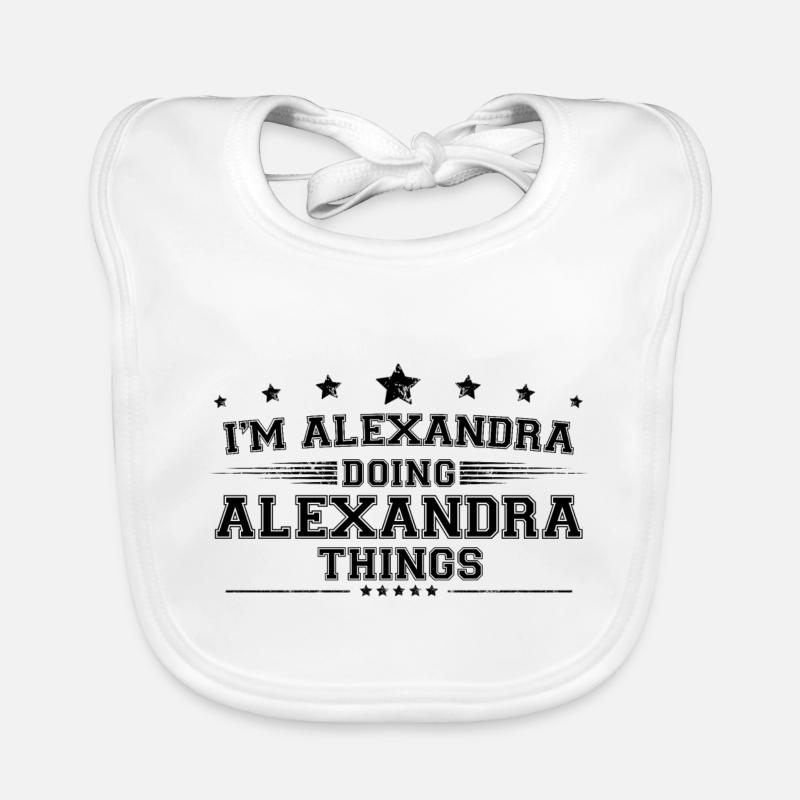 Ich bin Alexandra, die Alexandra-Dinge macht Baby Bio-Lätzchen