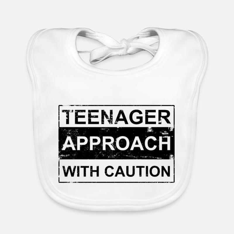 Approche adolescente avec prudence blanc Danger! Adolescent Bavoir bio Bébé