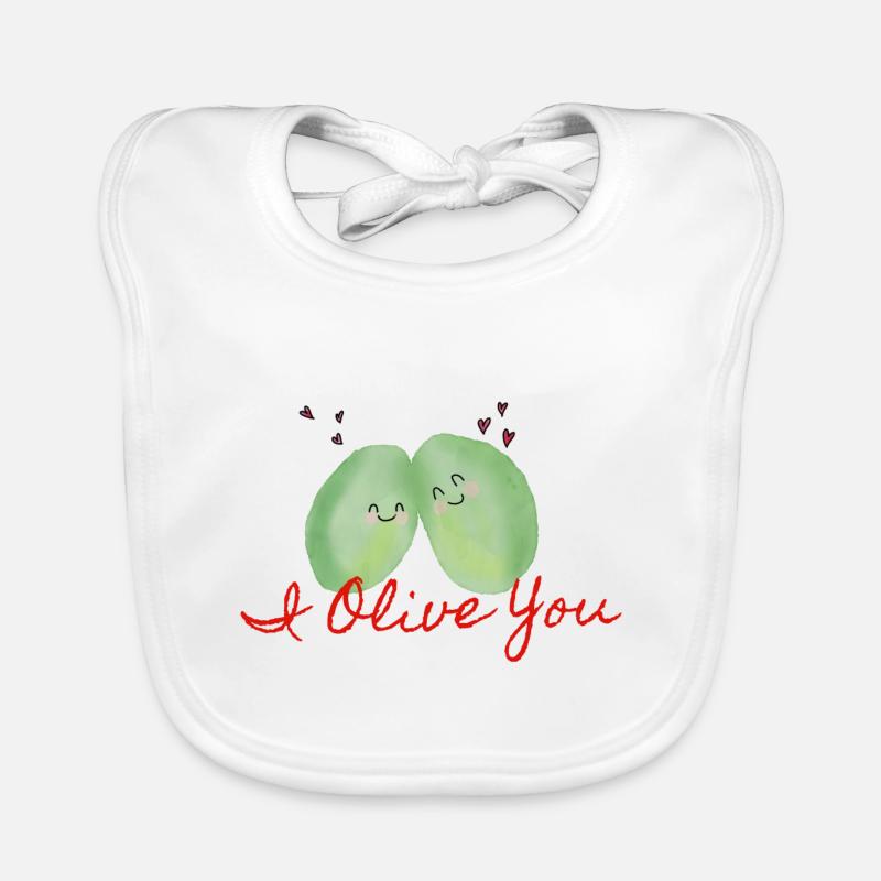 Olive - Bavoir bio Bébé - blanc