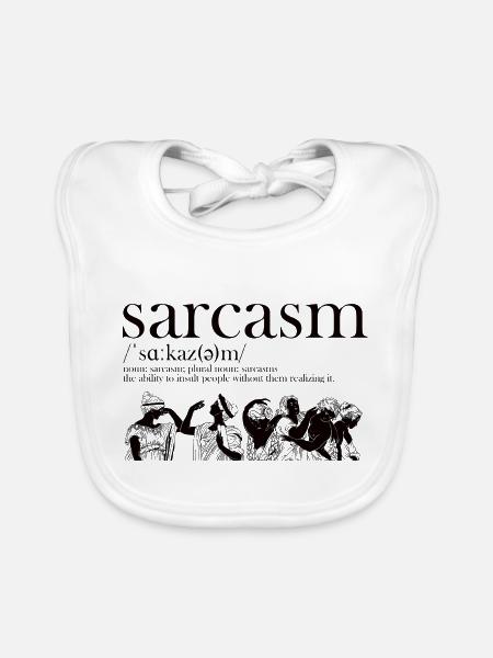 Sarcasm Definition - Baby Bio-Lätzchen - Weiß - Vorne