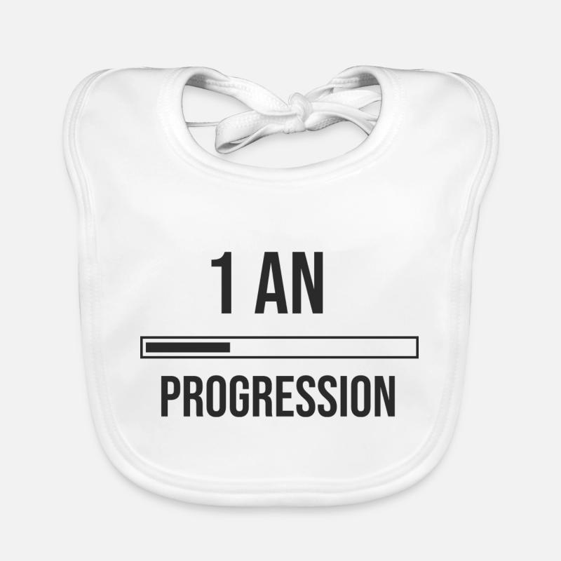 bar de progrès anniversaire un an 1 an bébé Bavoir bio Bébé