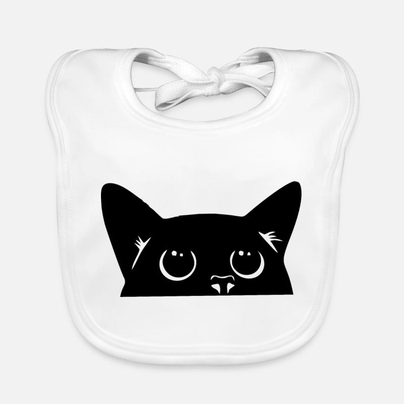 black cat, cute cat Bavoir bio Bébé