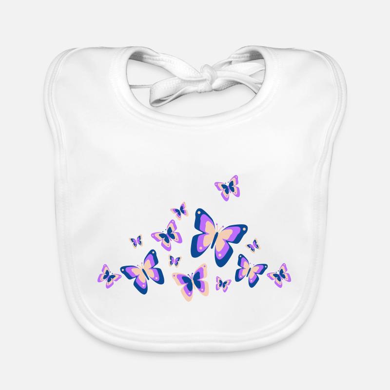 Butterfly Butterfly Insects Spring Summer colorful Organic Baby Bibs