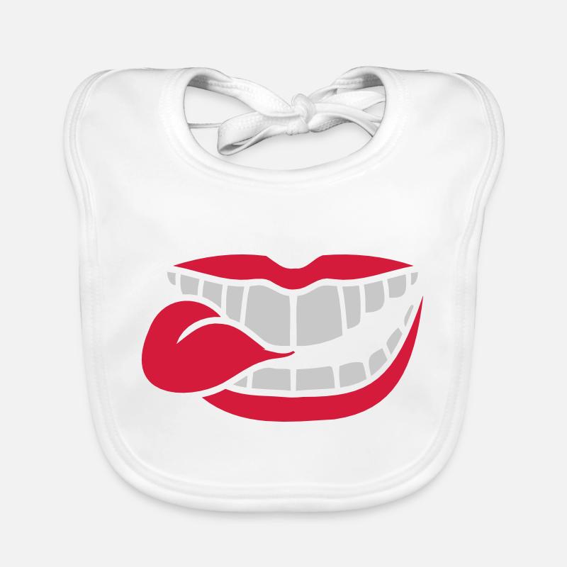 Comic Mouth Tongue Organic Baby Bibs