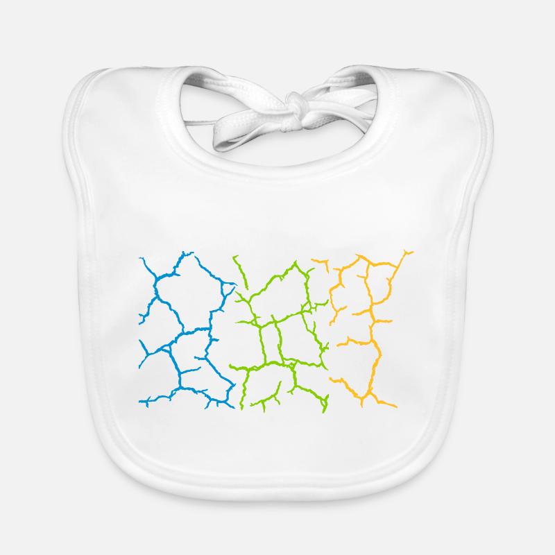 Floor Cracks Pattern Colorful Organic Baby Bibs