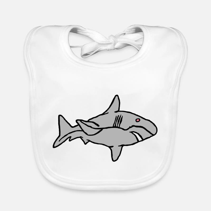 Poisson Requin Prédateur Eau Graffiti Océan Bavoir bio Bébé