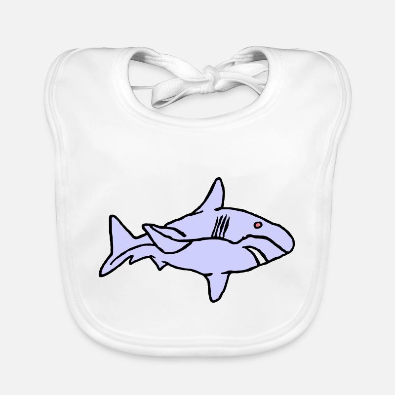Poisson Requin Prédateur Eau Graffiti Océan Bavoir bio Bébé