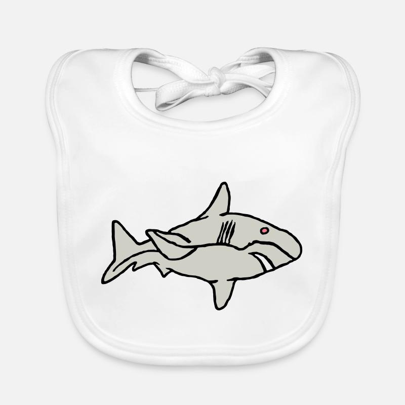 Poisson Requin Prédateur Eau Graffiti Océan Bavoir bio Bébé
