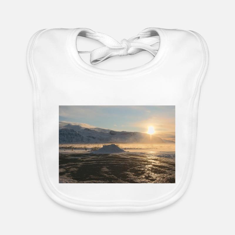Glacier au lever du soleil Bavoir bio Bébé