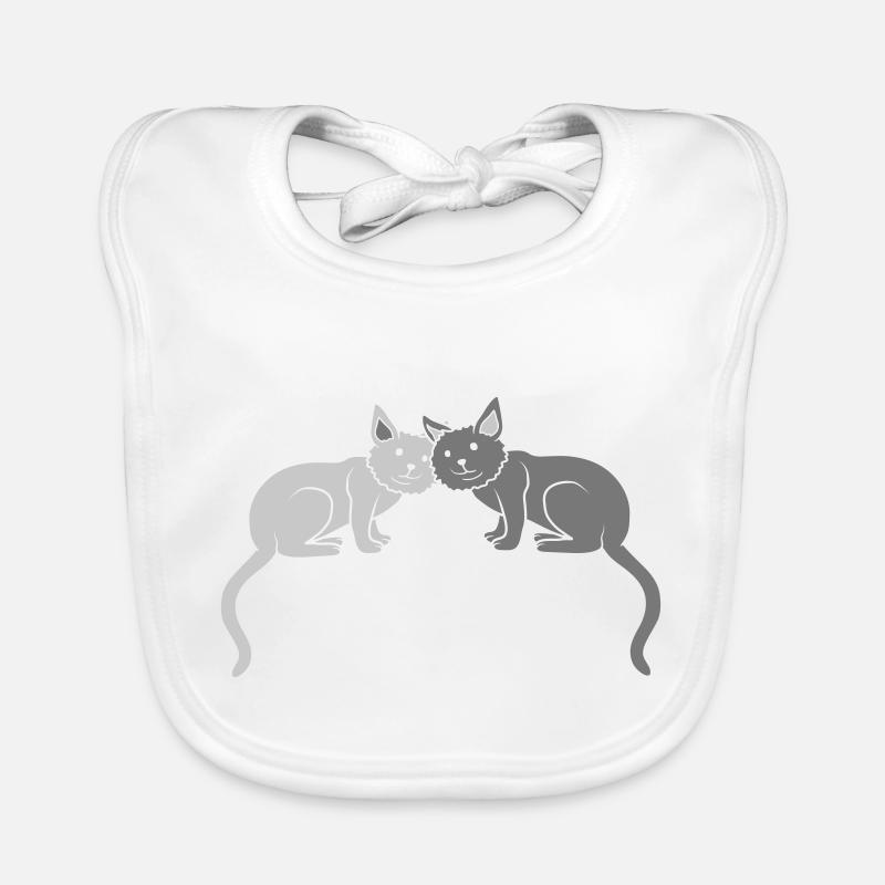 Couple Cats Équipe Amis Bavoir bio Bébé