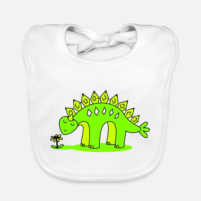Le petit Dino sent une fleur Bavoir bio Bébé