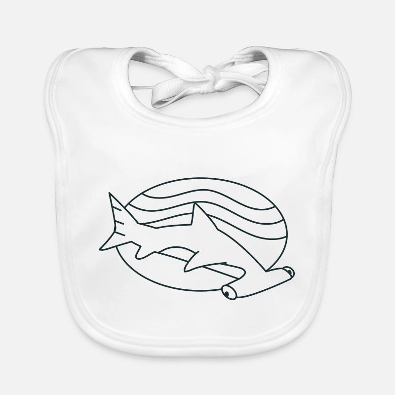 hammerhead in the ocean waves Organic Baby Bibs