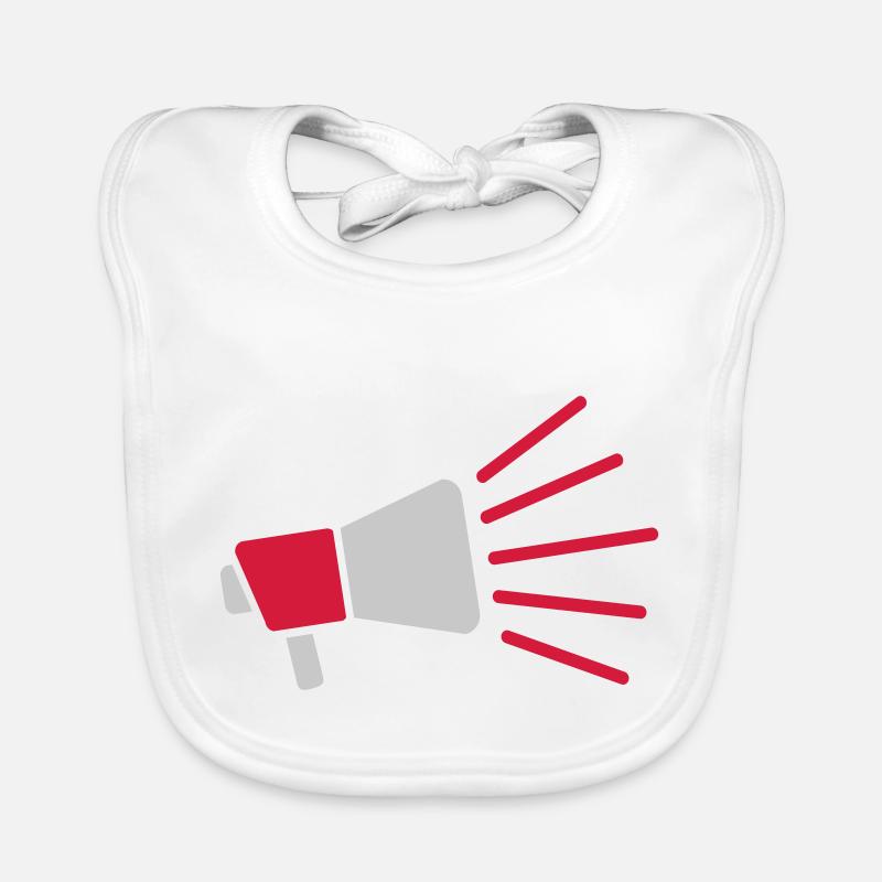 Symbol Megaphone loud speech Organic Baby Bibs