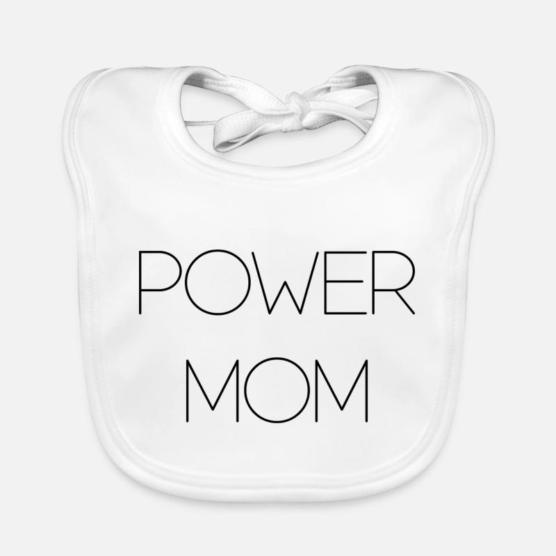 power mom Mama Mutter Kinder Eltern Schrift Baby Bio-Lätzchen