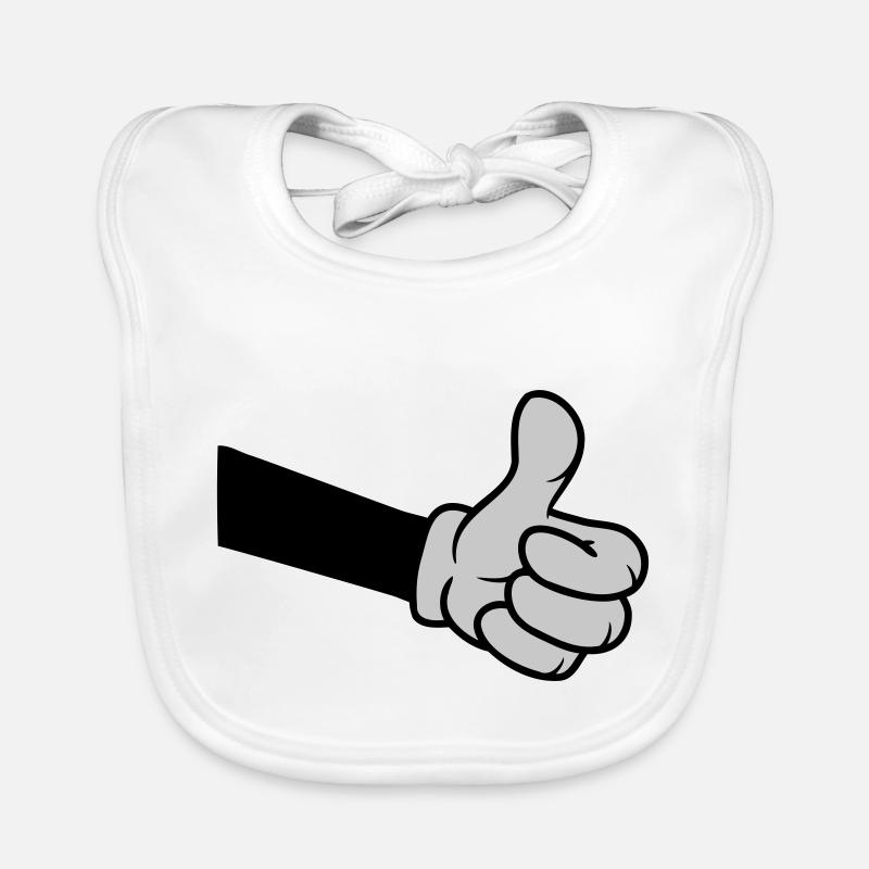 OK Comic Hand Thumb Organic Baby Bibs