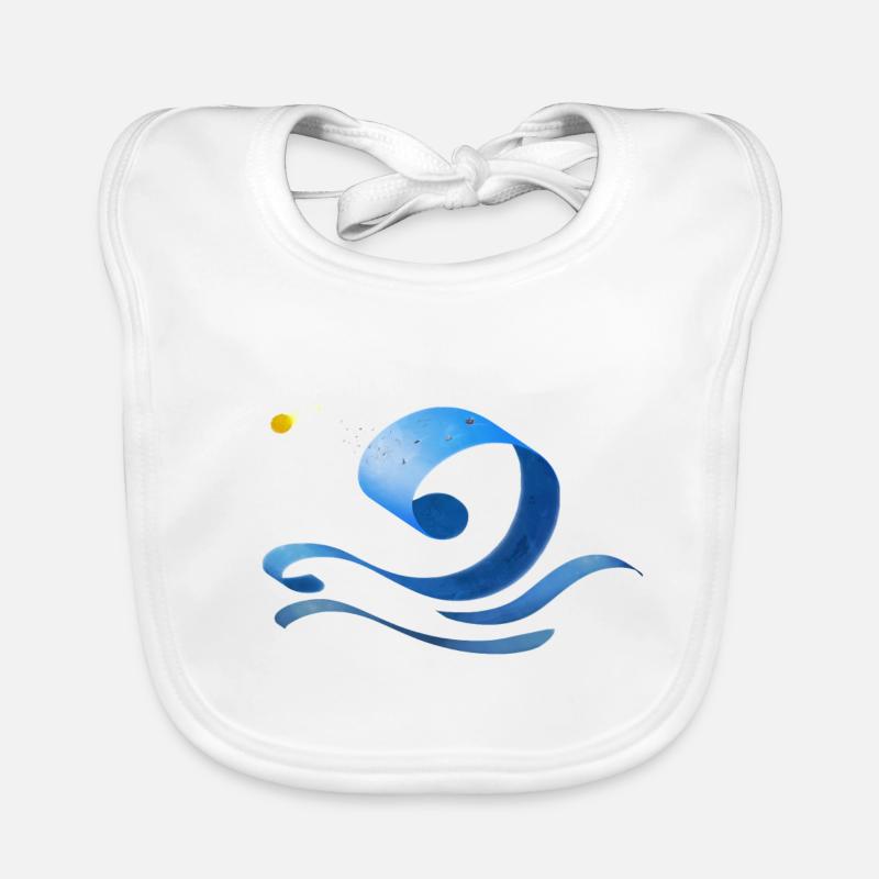 Ocean Wave Organic Baby Bibs