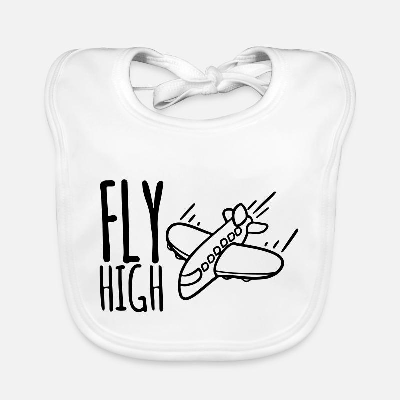 Fly High - Flugzeug Fliegen Geschenkidee Piloten Baby Bio-Lätzchen