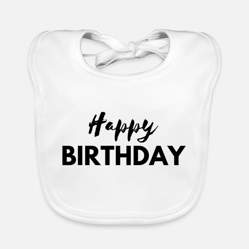 Bon anniversaire - Bavoir bio Bébé - blanc