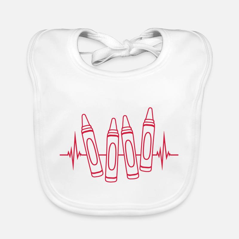 Frequency Colorful Wax Crayons Design Organic Baby Bibs