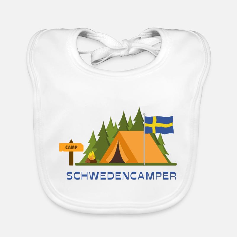 Schwedencamper - Baby Bio-Lätzchen - Weiß