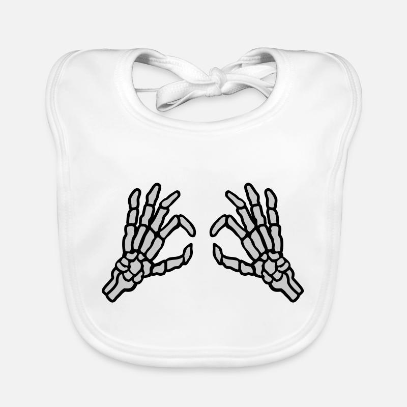 Looking through skeletal hole eyes Organic Baby Bibs