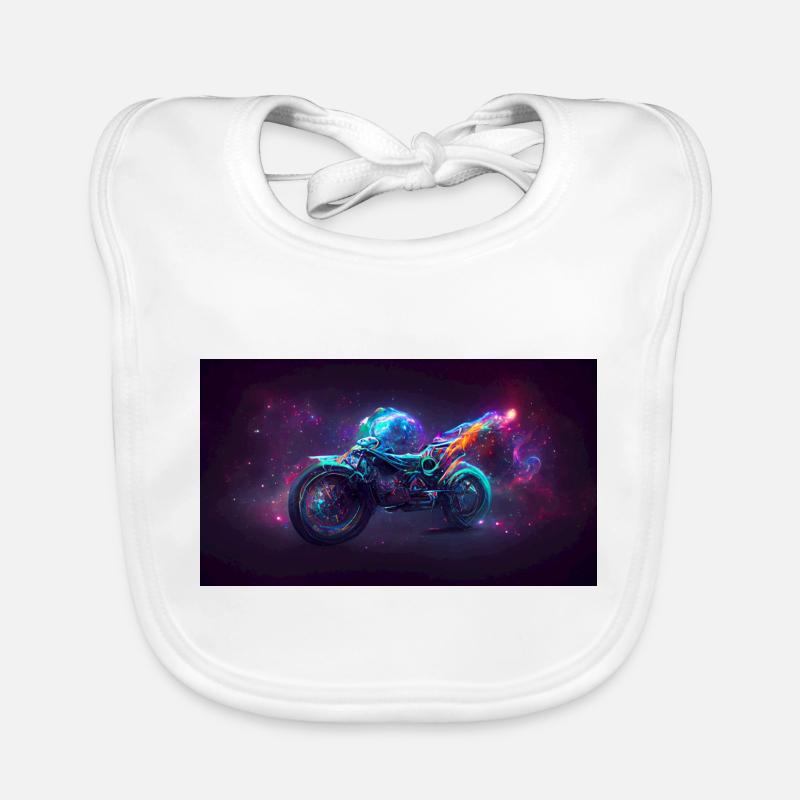 Space Motorcycle Organic Baby Bibs